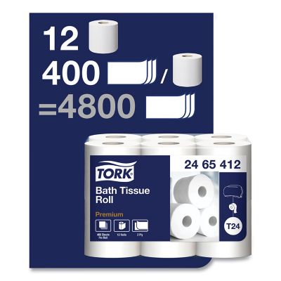 Image showing  Premium Poly Pack Bath Tissue, Septic Safe, 2-Ply, White, 400 Sheets/Roll, 12 Rolls/Pack, 4 Packs/Carton