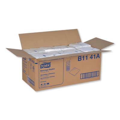 Image showing  Universal 1/4-Fold 1-Ply Beverage Napkins, 9.125 in. x 9.125 in., White, 4,000 pc.