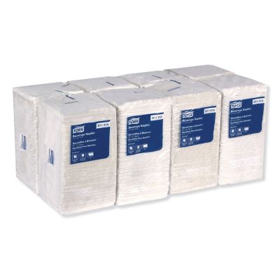 Image showing 7 th Tork Universal 1/4-Fold 1-Ply Beverage Napkins, 9.125 in. x 9.125 in., White, 4,000 pc.