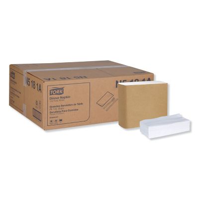 Tork Universal 1/8-Fold 1-Ply Dinner Napkins, 15 in. x 17 in., White, 3,000 pc.
