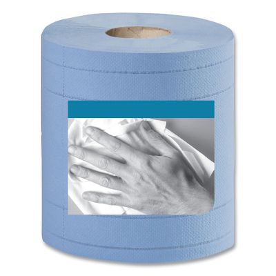 Tork Industrial Paper Wiper, 4-Ply, 11 in. x 15.75 in., Blue, 375 Wipes/Roll, 2 Rolls/Carton