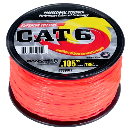 MaxPower CAT6 Twisted Cutting Line 0.105 in x 185 ft. Trimmer Lines Spools & Blades