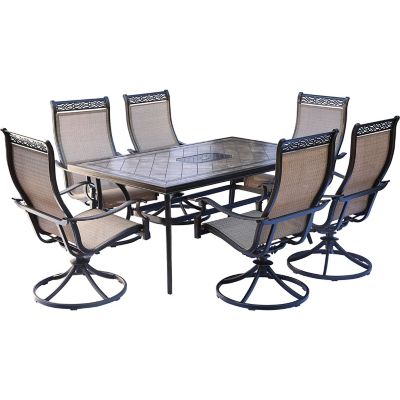 Hanover 7 pc. Monaco Patio Dining Set, Includes 6 Swivel Rockers and Dining Table