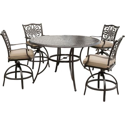 Hanover 5 pc. Traditions High-Dining Set, Includes 4 Swivel Chairs and Cast-Top Table