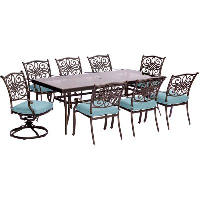 Hanover 9 pc. Traditions Dining Set, Includes Extra-Large Glass-Top Dining Table