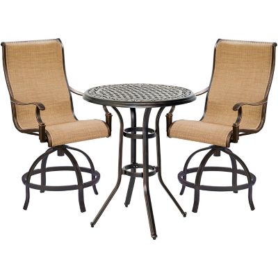 Hanover 3 pc. Manor High-Dining Set, Includes 2 Contoured Swivel Chairs and Counter-Height Table