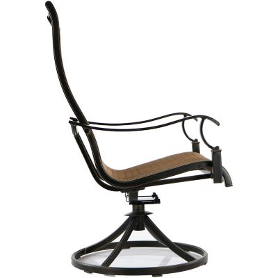 Image showing  11 pc. Manor Dining Set, Includes 10 Swivel Rockers and Cast-Top Dining Table