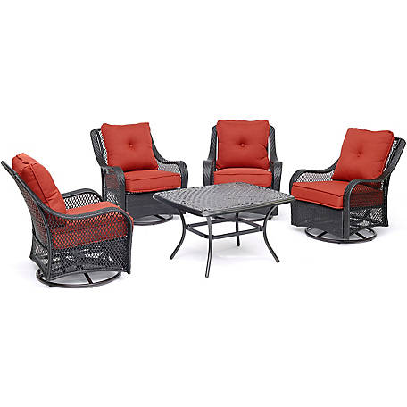 Orl5pcctsw4 Bry Orleans 5 Piece 4 Swivel Gliders Cast Top Coffee Table By Hanover, Outdoor Furniture New Orleans