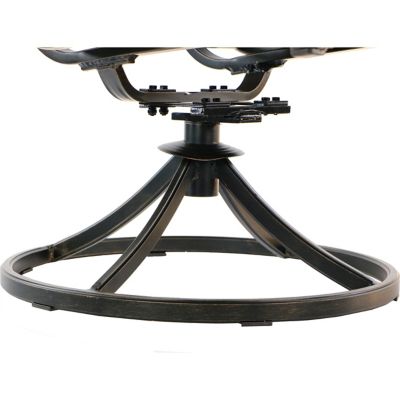 Image showing  9 pc. Fontana Outdoor Dining Set, Includes 8 Sling Swivel Rockers and Square Cast-Top 60 in. Table