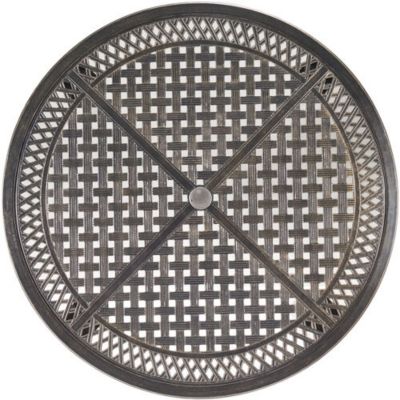 Image showing  5 pc. Brigantine Outdoor Dining Set with 50 in. Round Cast Table and 4 Contoured-Sling Swivel Rockers