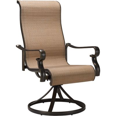 Image showing  5 pc. Brigantine Outdoor Dining Set with 50 in. Round Cast Table and 4 Contoured-Sling Swivel Rockers