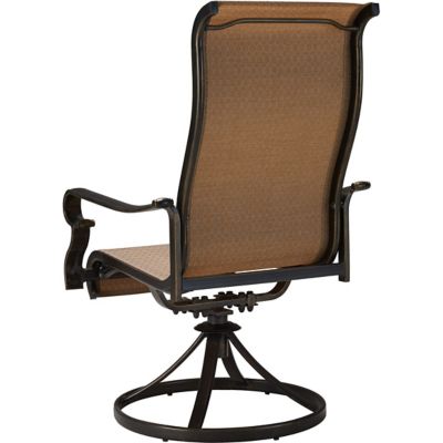 Image showing  5 pc. Brigantine Outdoor Dining Set with 50 in. Round Cast Table and 4 Contoured-Sling Swivel Rockers