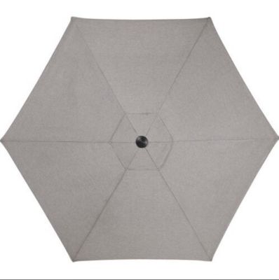 Image showing  7 pc. Lavallette Dining Set, Includes 6 Swivel Rockers, Glass-Top Table and Umbrella/Base, Silver