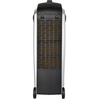 Image showing  211 CFM Indoor Portable Tower Fan with Evaporative Cooling, 130 sq. ft., Black/Silver