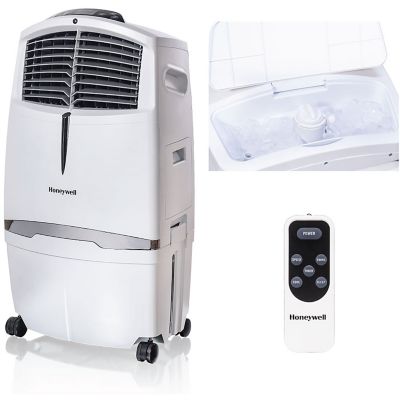 Honeywell Portable Evaporative Air Cooler with Remote Control, White, 525 CFM