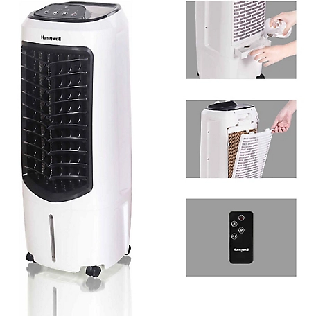 Honeywell Indoor Evaporative Air Cooler (Swamp Cooler) with Remote Control, White, 194 CFM