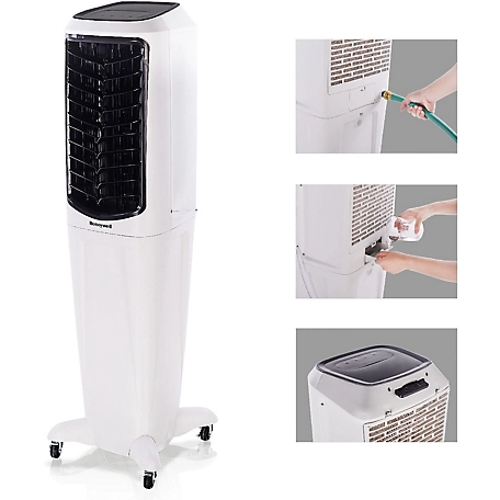 Honeywell Indoor Evaporative Air Cooler (Swamp Cooler) with Remote Control, White, 588 CFM