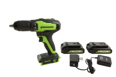 Greenworks 24V Brushless Drill/Driver with 2 Batteries and Charger Included