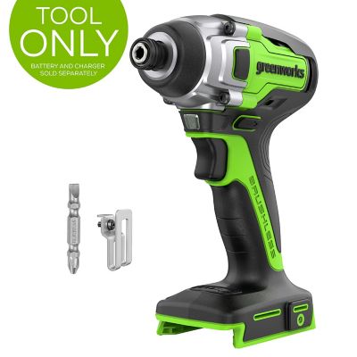 Greenworks 24V 1/4-in. Brushless Cordless Battery Compact Impact Driver with 2650-in./lbs. Torque, Tool Only