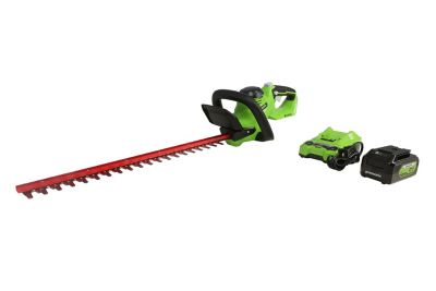 Greenworks 24V 22-in.Cordless Hedge Trimmer with 4.0 Ah USB Battery & Charger, 2211202AZ