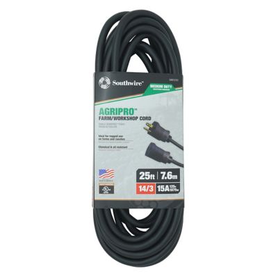 Southwire 25 ft. Outdoor AgriPro 14/3 SJTOW Farm/Workshop Extension Cord