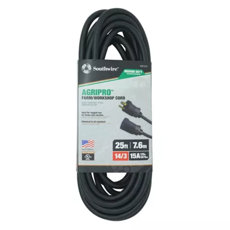 Southwire AgriPro 14/3 SJTOW 25 ft Outdoor Farm/Workshop Extension Cord Extension Cords