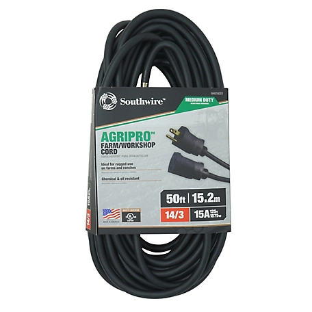 Southwire 50 ft. Outdoor AgriPro 14/3 SJTOW Farm/Workshop Extension Cord