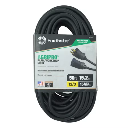 Southwire AgriPro 12/3 SJTOW 50 ft Outdoor Farm/Workshop Extension Cord Extension Cords