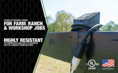 Image showing  100 ft. Outdoor AgriPro 12/3 SJTOW Farm/Workshop Extension Cord