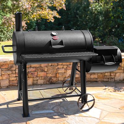 Image showing  Competition Pro Barrel Charcoal Smoker with Offset Firebox, 1,012 sq. in., Black