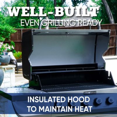 Image showing 6 th Even Embers 6-Burner Propane Gas Grill, Gray, With Side Burner