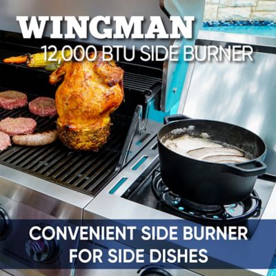 Image showing 7 th Even Embers 6-Burner Propane Gas Grill, Gray, With Side Burner