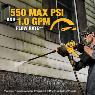 Image showing  550 PSI 1 GPM 20V Cordless Cold Water Power Cleaner, 4 Nozzles Included