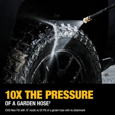 Image showing 7 th DEWALT 550 PSI 1 GPM 20V Cordless Cold Water Power Cleaner, 4 Nozzles Included