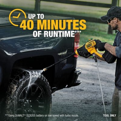 Image showing 8 th DEWALT 550 PSI 1 GPM 20V Cordless Cold Water Power Cleaner, 4 Nozzles Included
