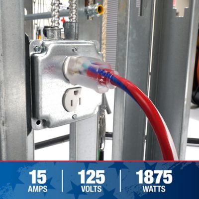 Image showing 7 th Southwire 50 ft. Indoor/Outdoor 12/3 Contractor Grade Extension Cord