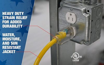 Image showing 6 th Southwire 50 ft. Indoor/Outdoor 12/3 SJTOW Contractor Grade Extension Cord