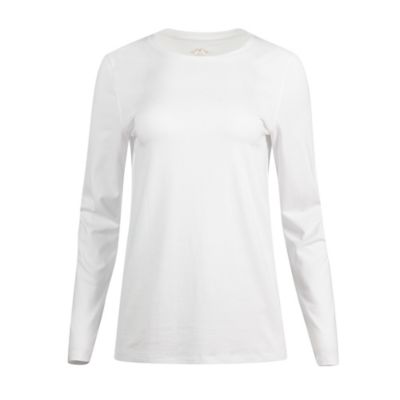 Blue Mountain Women's Solid Scoop Neck Long-Sleeve T-Shirt