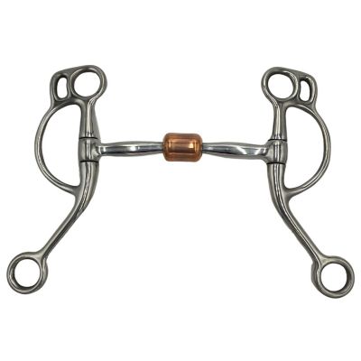Colorado Saddlery 6-3/4 in. Snaffle Bit with Copper Roller Mouthpiece