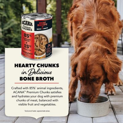 Image showing  All Life Stages Premium Chunks Beef Recipe in Bone Broth Wet Dog Food, 12.8 oz.