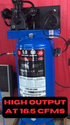 Image showing  5 HP 60 gal. 2-Stage Upright Stationary Air Compressor, 175 PSI