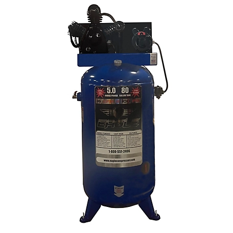 Eagle 5 HP 80 gal. 2 Stage Upright Stationary Air Compressor