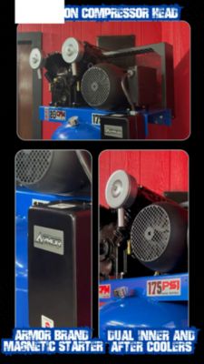 Image showing  7.5 HP 80 gal. 2 Stage Upright Stationary Air Compressor
