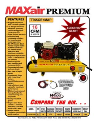 Image showing  5.5 hp 10 gal. Twin Tank Wheelbarrow Air Compressor