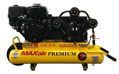 MAXair 9 HP 10 gal. Twin Tank Wheelbarrow Air Compressor, GMAP Beast of a wheelbarrow compressor