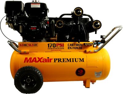 MAXair 9 HP 25 gal. Portable Horizontal Air Compressor, 12.5 CFM