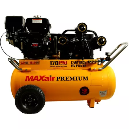 MAXair 9 HP 25 gal Portable Horizontal Air Compressor 12.5 CFM Portable Air Compressors