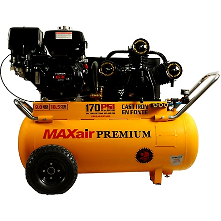MAXair 9 HP 25 gal. Portable Horizontal Air Compressor, 12.5 CFM