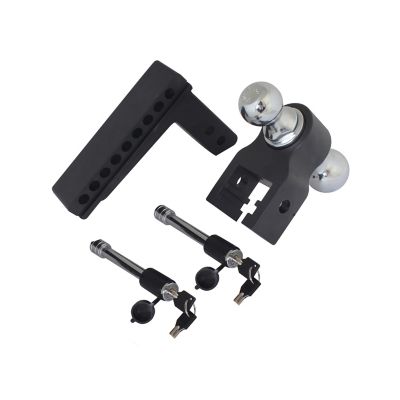 Image showing  10,000 lb. GTW Capacity Blackout Series Adjustable Drop Hitch, 0-8 in. Drop, 2 in. and 2-5/16 in. Ball