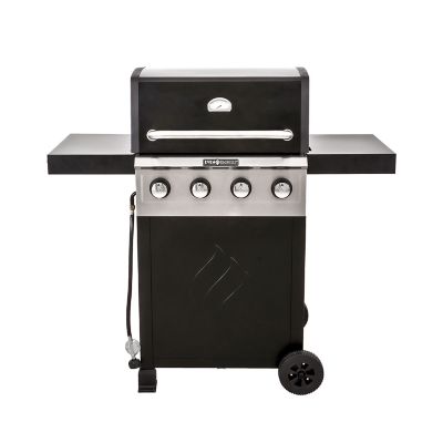 Even Embers 4-Burner Propane Gas Grill, 40,000 BTU, Silver/Black